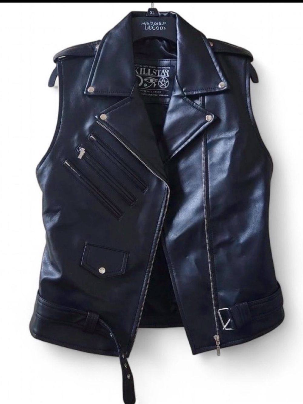 New Killstar CORE Black Leather Vest Unisex Size M